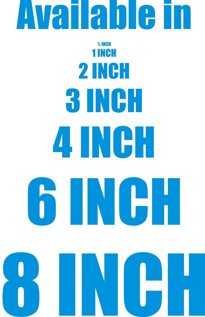 One Inch Sky Blue Iron On Characters Letters or Numbers Vinyl Printing 